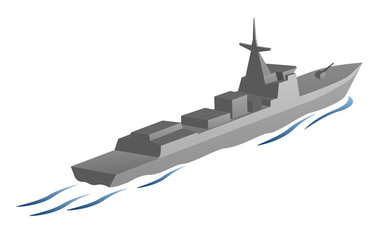 Naval Warship Vector Graphic