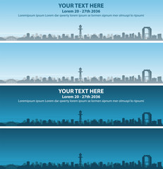 Fototapeta premium Baner wydarzenia Osaka Skyline