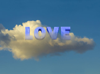 Fototapeta premium love the word in the sky