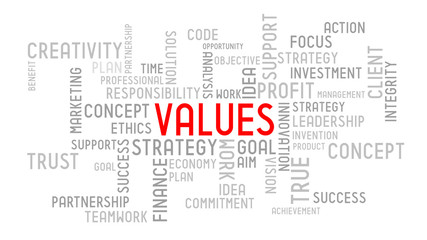 Values - typographic concept