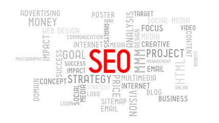 SEO (search engine optimization) - typographic concept