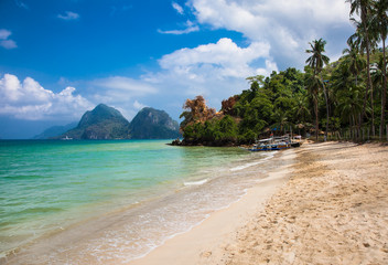 Incredible beauty of Marimegmeg beach at Palawan,  Philippines.