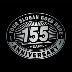 155 years anniversary design template. Vector and illustration. 155th logo. 