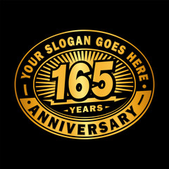 165 years anniversary design template. Vector and illustration. 165th logo. 