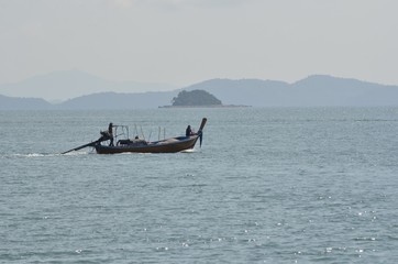 Naklejka premium Thaïlande, Baie Phang Nga, pêcheurs traditionnels