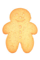 gingerbread man biscuit on a white background