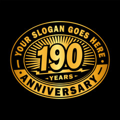 190 years anniversary design template. Vector and illustration. 190th logo. 