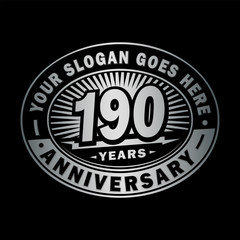 190 years anniversary design template. Vector and illustration. 190th logo. 