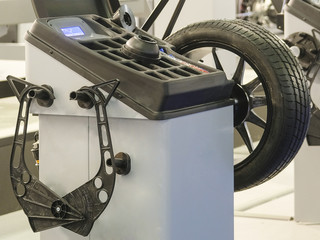 Modern tire machine in the service station