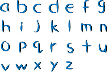 small letters a to z design