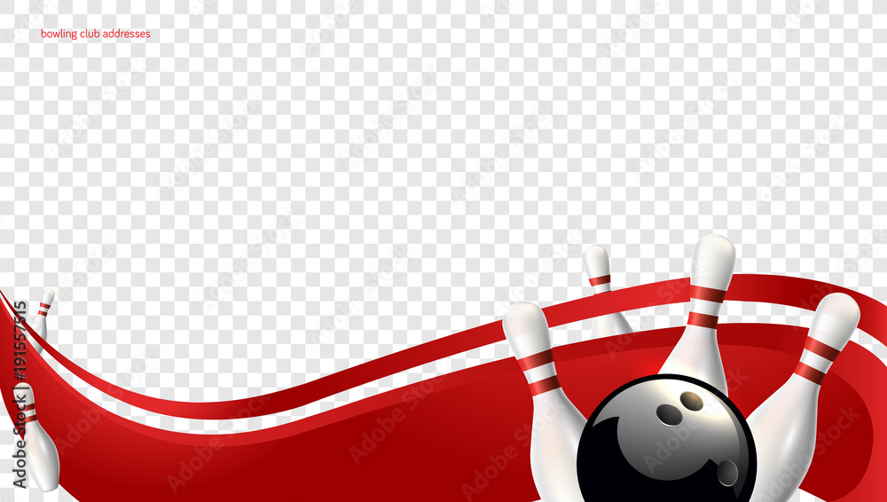 Wall mural bowling wave red. tv size banner. vector clip art illustration.