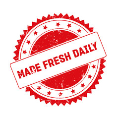 Made Fresh Daily red grunge stamp isolated