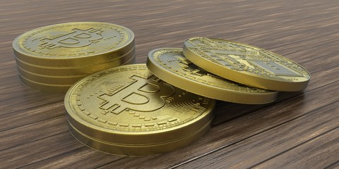 Extremely detailed and realistic high resolution 3D Bitcoin illustration