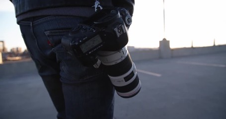 Man walking with camera