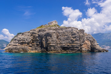 Fototapeta na wymiar Island of Saint Nicholas on the Adriatic Sea near Budva, Montenegro