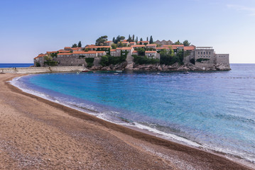 Sveti Stefan island on Adriatic Sea in Montenegro