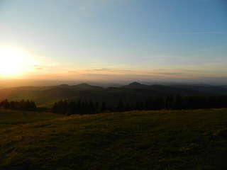 Very beautiful sunset with very far view 