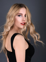 Fototapeta premium Beautiful woman with perfect fresh clean skin