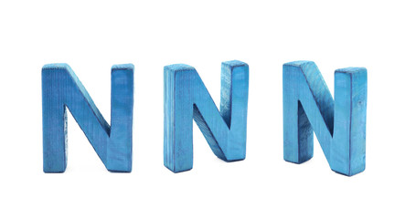 Single sawn wooden letter isolated