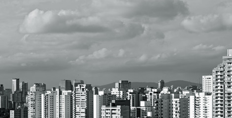 Urban landscape with many buildings