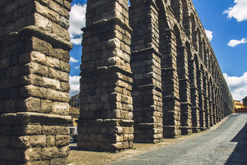 Monumento, Antiguo e histórico Aqueducto Romano de Segovia, España