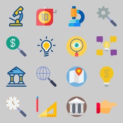 Icons set about Inspiration. with search, idea and point