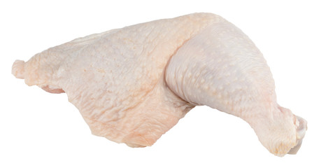 a chicken leg quarter isolated. Clipping path included