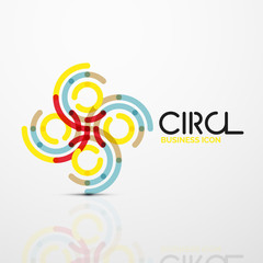 Naklejka premium Abstract swirl lines symbol, circle logo icon