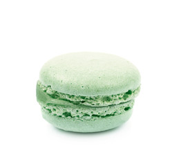 Single macaron cookie isolated