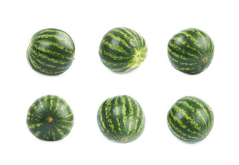 Single whole watermelon isolated