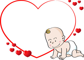 baby with blank card