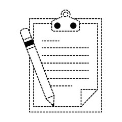 clipboard paper with pencil vector illustration design