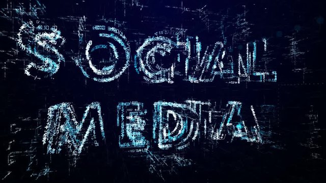 Social Media. Intro before starting or in pause. Tech title made up of small numbers and symbols