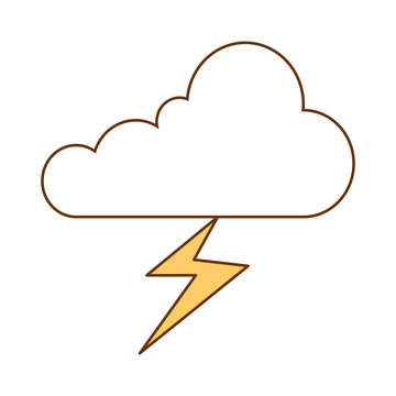 weather cloud rainy with ray vector illustration design