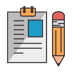 paper document with pencil vector illustration design