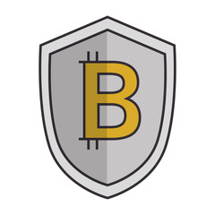 shield with bitcoin icon vector illustration design