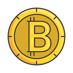 bitcoin virtual money icon vector illustration design