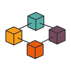 cubes network isolated icon vector illustration design