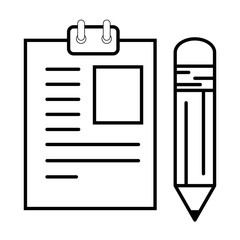 paper document with pencil vector illustration design