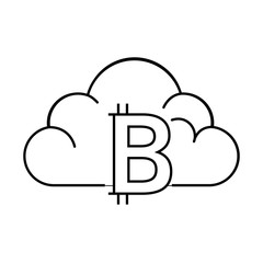 cloud computing with bitcoins vector illustration design