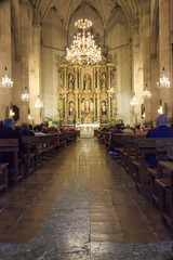 Fototapeta na wymiar Europe, Spain, Balearic Islands, Mallorca. Esporles. Esglesia de Sant Pere,.Church of St. Peter.