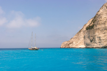 Navagio beach on Zakynthos island in Greece