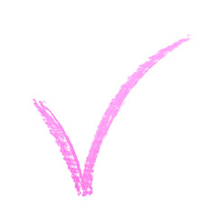 Hand drawn yes tick mark sign