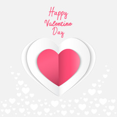 Paper hearts valentine's day card. illustrator vector.