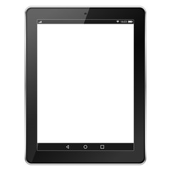Tablet computer isolated in a white background and white screen. To present your application