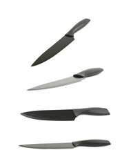 Black metal and plastic knife