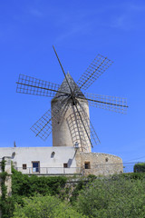 Europe, Spain, Balearic Islands, Mallorca. Palma.  Windmill.