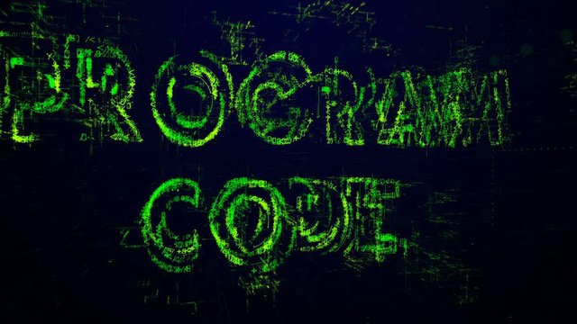 Program Code. Intro before starting or in pause. Tech header made up of small numbers and symbols