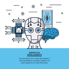 Artificial intelligence technology icon vector illustration graphic design