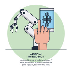 Artificial intelligence technology icon vector illustration graphic design